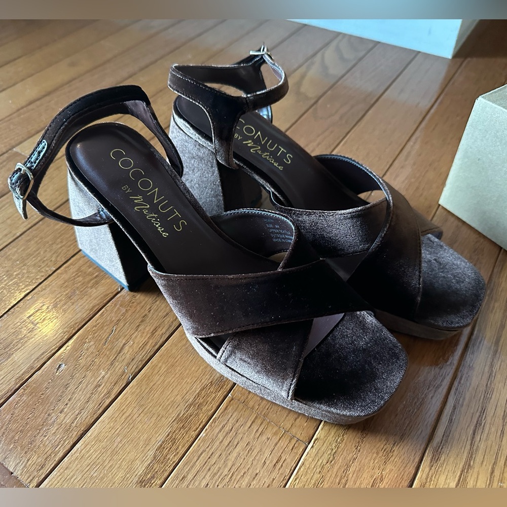 NIB Cocconuts by Matisse Robin Chocolate Brown Platform Block Heels. Sz 9